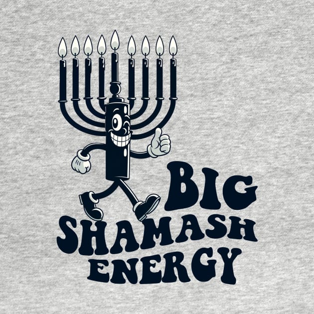 Big Shamash Energy Retro Cartoon Hanukkah Menorah by dystopic